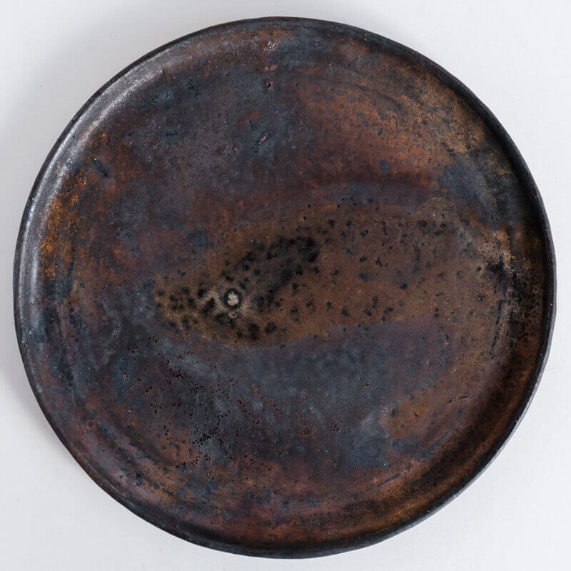Haga Minoru Umeyaki Black Straight-sided Plate 25cm A