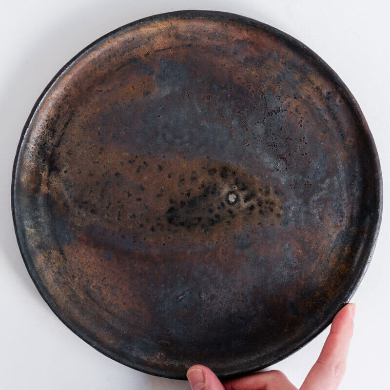 Haga Minoru Umeyaki Black Straight-sided Plate 25cm A