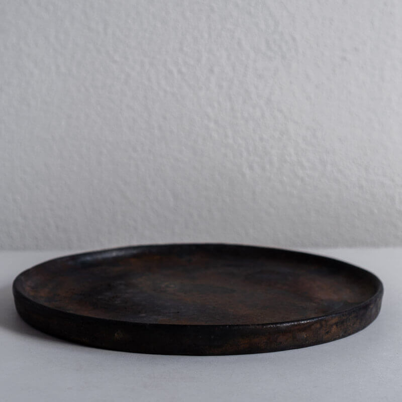 Haga Minoru Umeyaki Black Straight-sided Plate 25cm A
