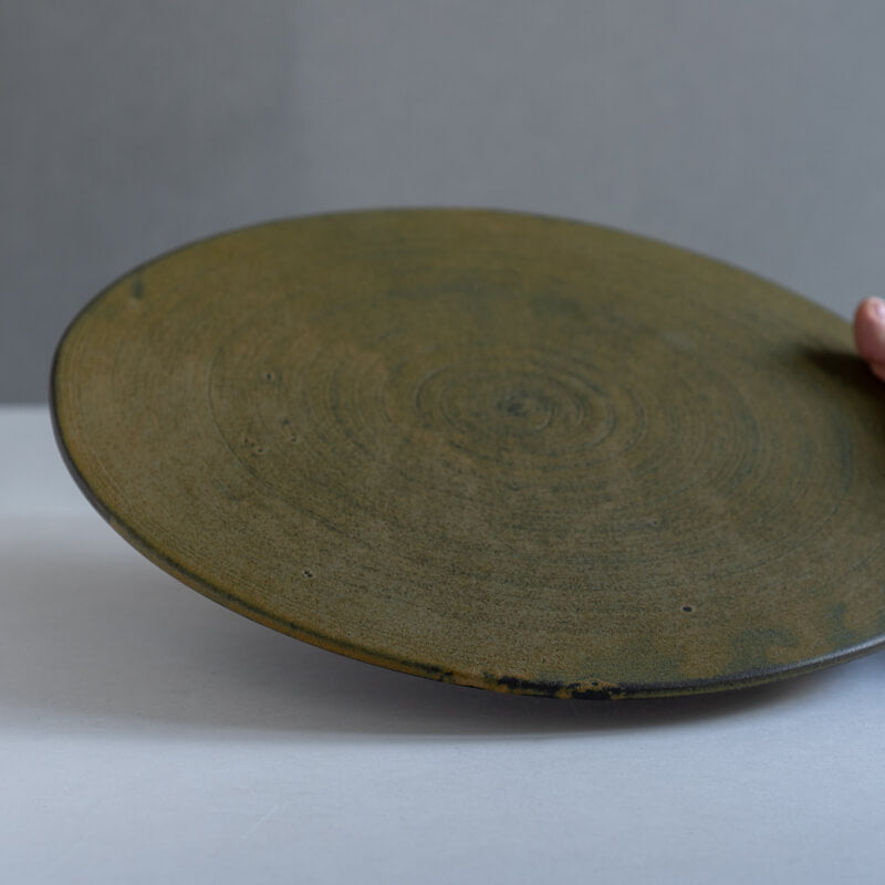 Keicondo Flat Plate 1 shaku Green C – うつわ屋まほろ