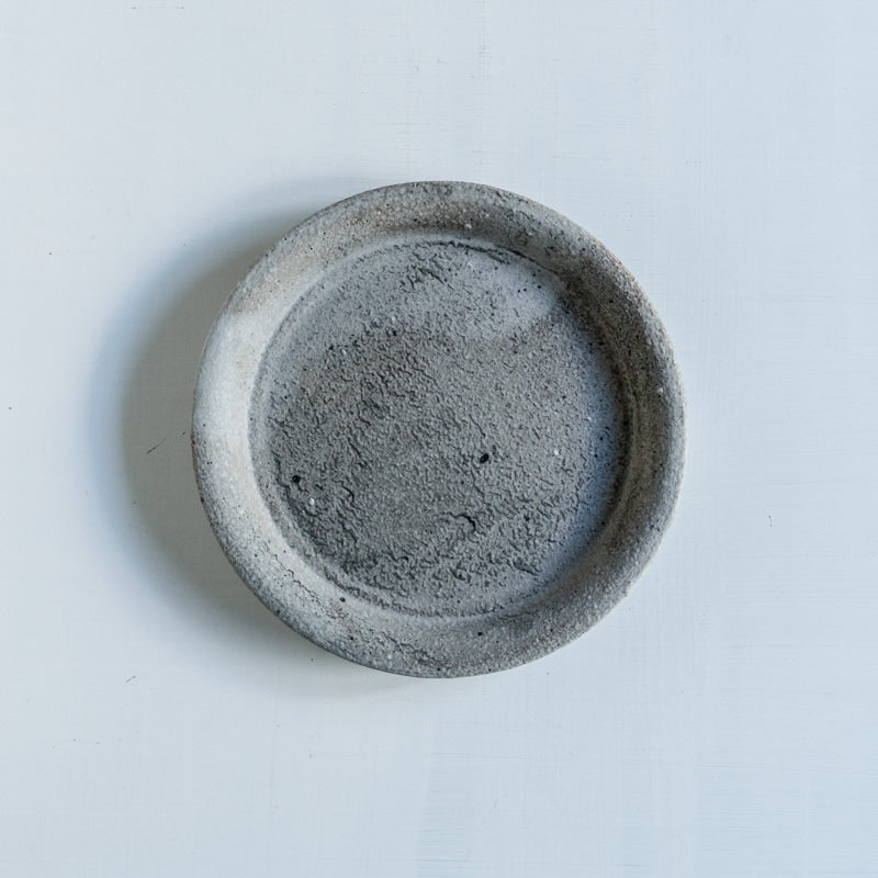 菊地亨 丸小皿 白墨 A