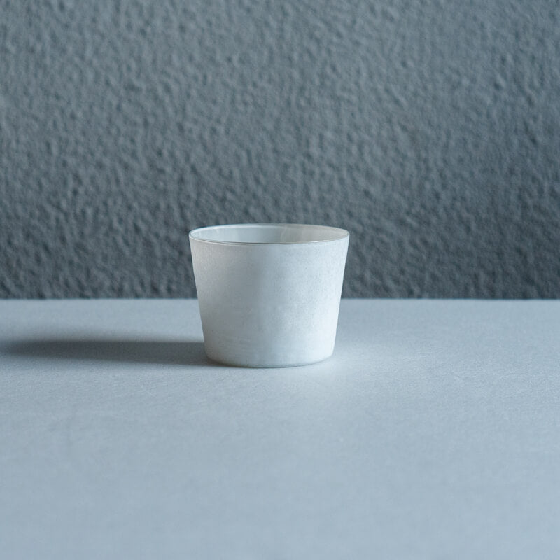 Takashi Komiya White Ceramic Guinomi (Sake Cup)