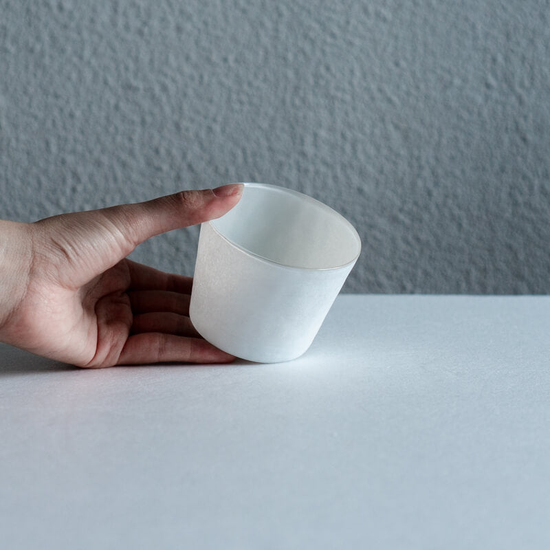 Takashi Komiya White Ceramic Guinomi (Sake Cup)