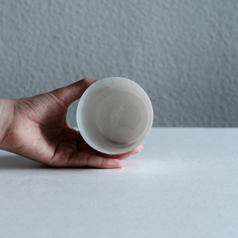 Takashi Komiya White Ceramic Guinomi (Sake Cup)