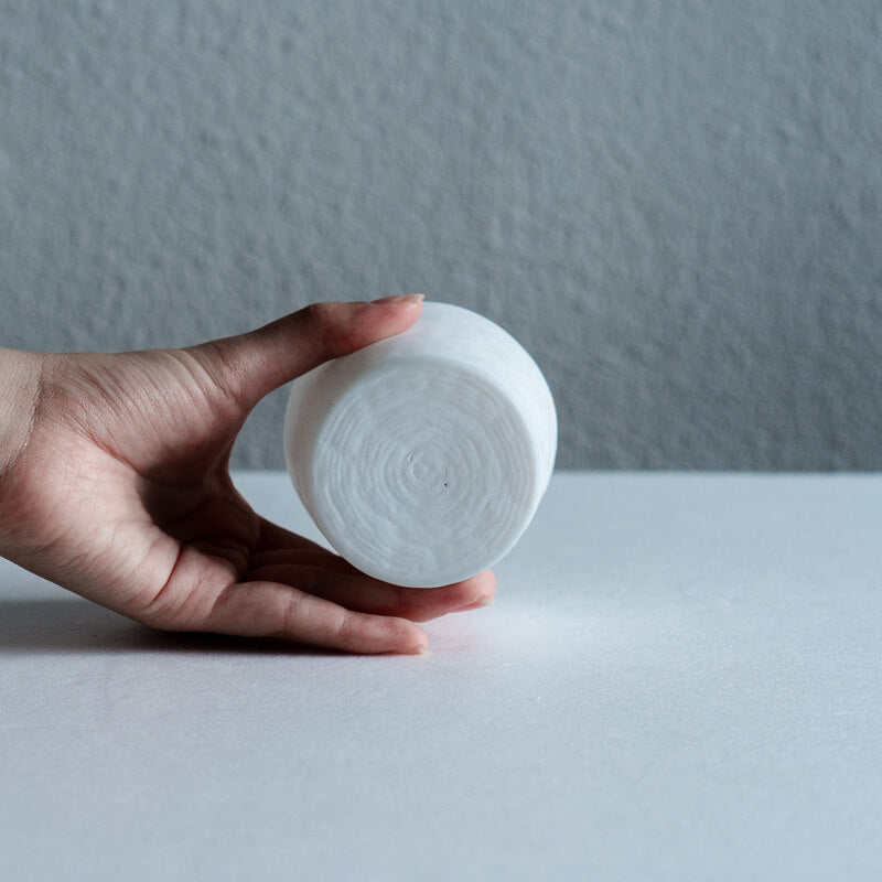 Takashi Komiya White Ceramic Guinomi (Sake Cup)
