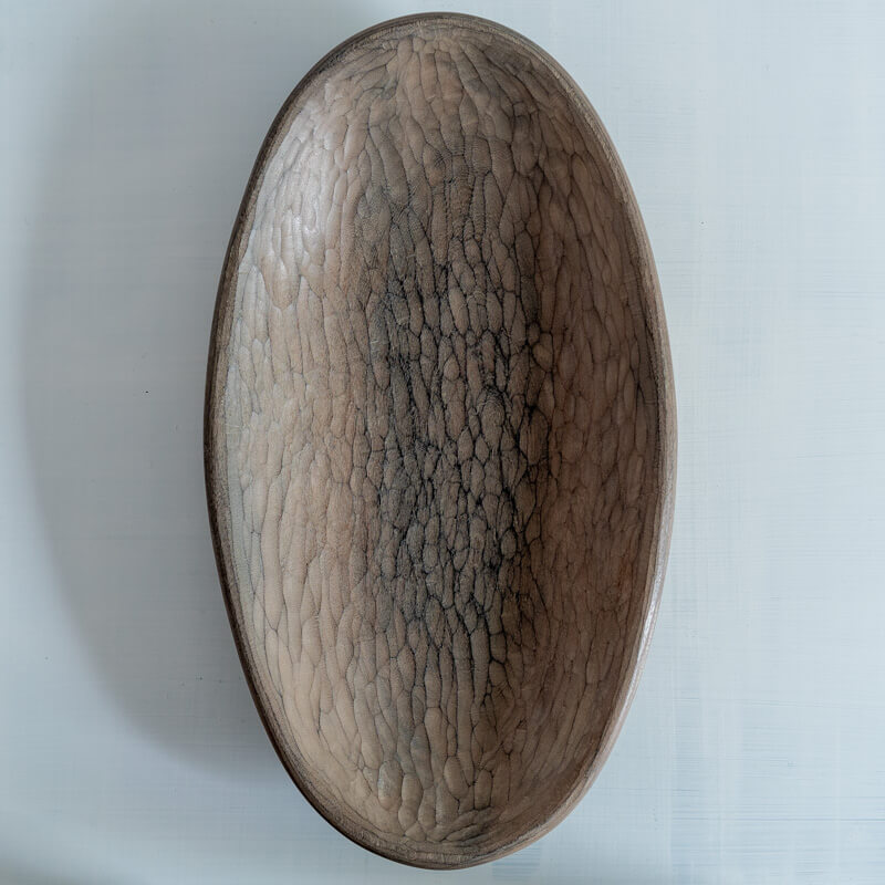 眞島拓 オーバル皿 白漆