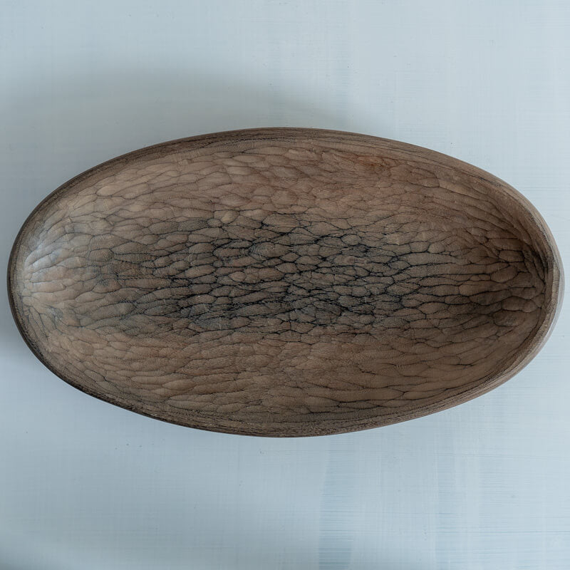 眞島拓 オーバル皿 白漆