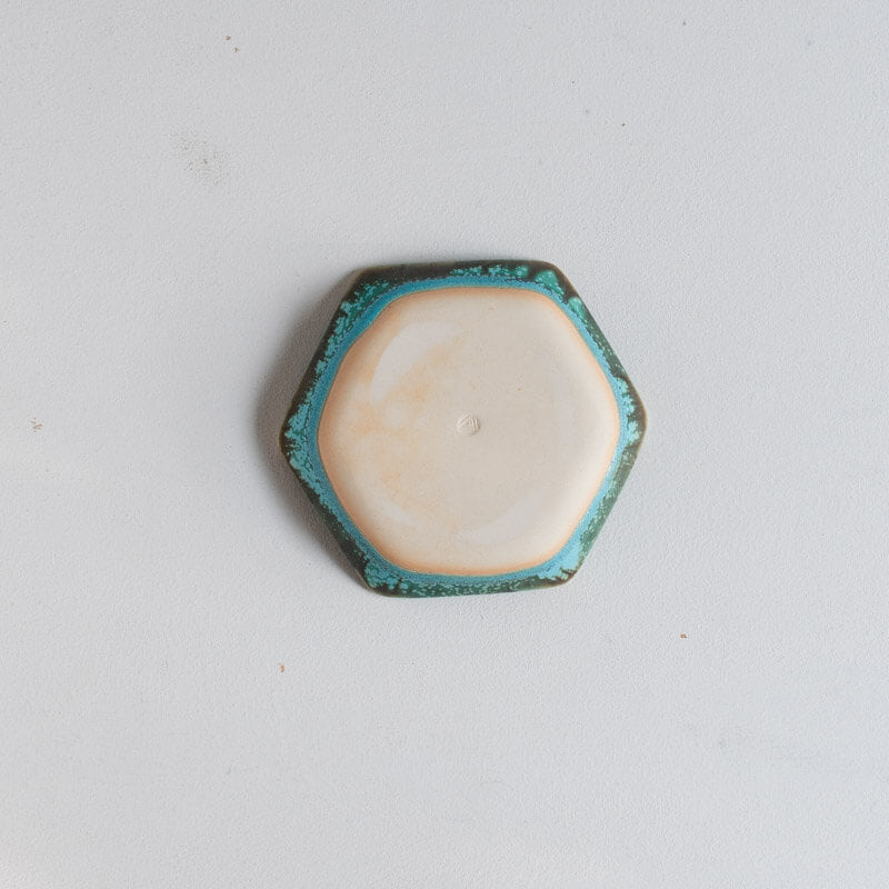 宮本めぐみ トルコ釉 六角小皿