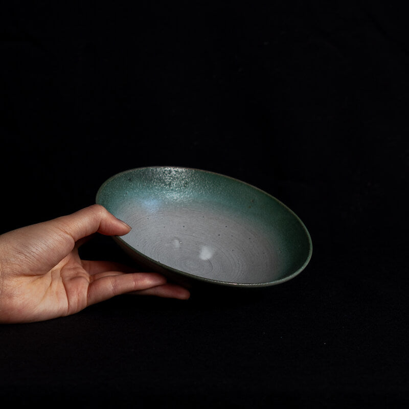 Etsushi Noguchi 5 sun bowl, green white