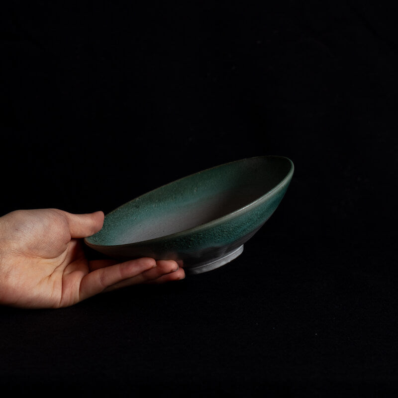 Etsushi Noguchi 5 sun bowl, green white