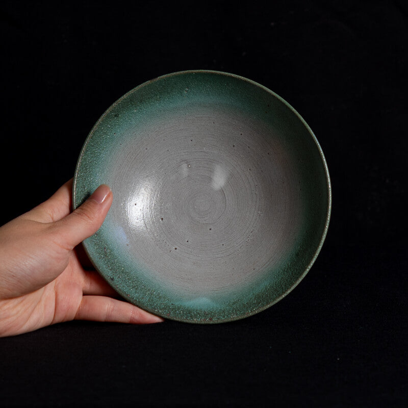 Etsushi Noguchi 5 sun bowl, green white