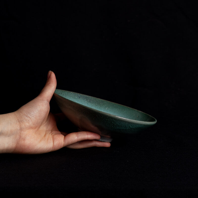 Etsushi Noguchi 5 sun bowl, green white