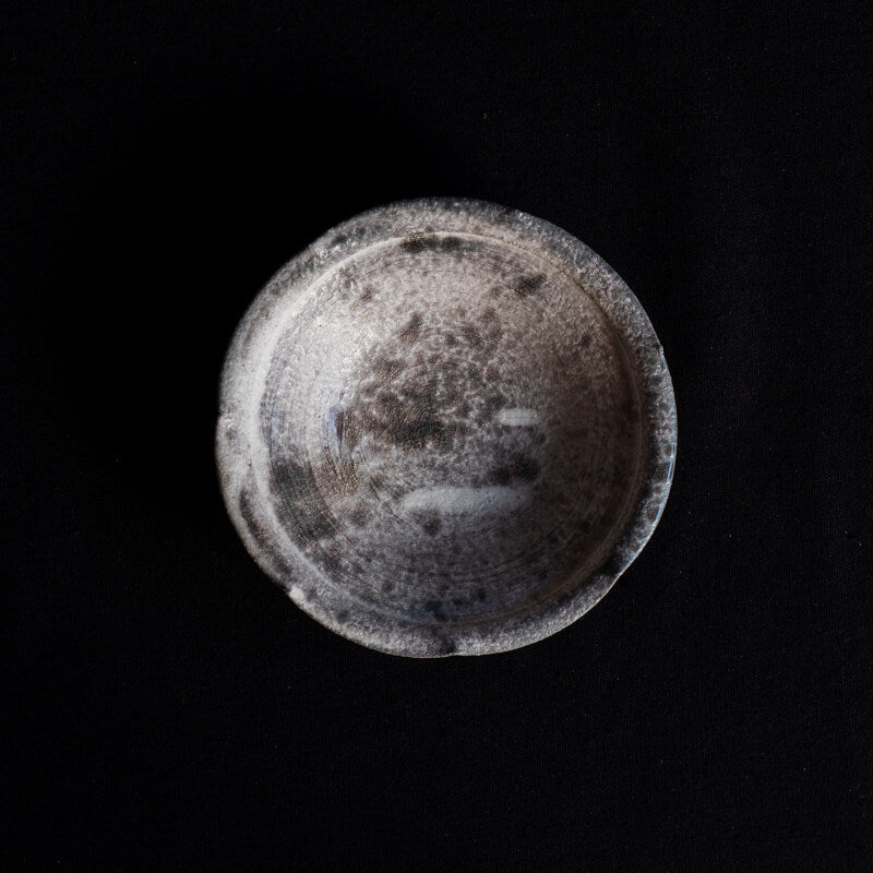 野口悦士 4.5寸 輪花小皿 灰