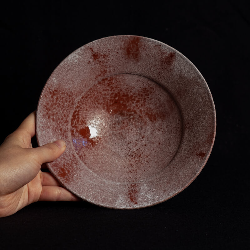 Noguchi Etsushi 6-sun Rimmed Bowl, Red