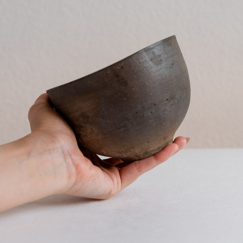 大森健司 炭化黒土 茶碗