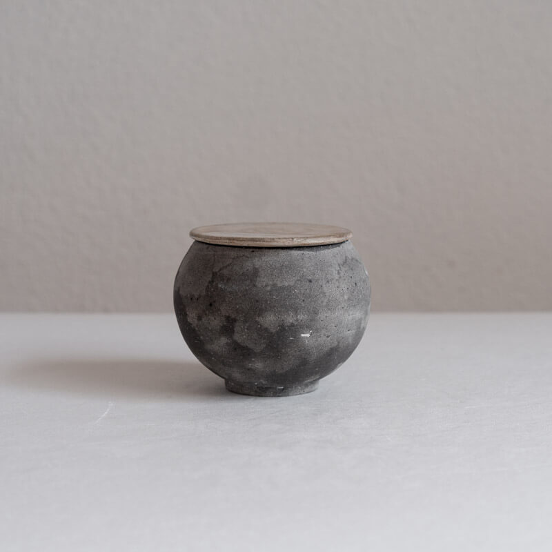 大森健司 銀彩黒土 蓋物