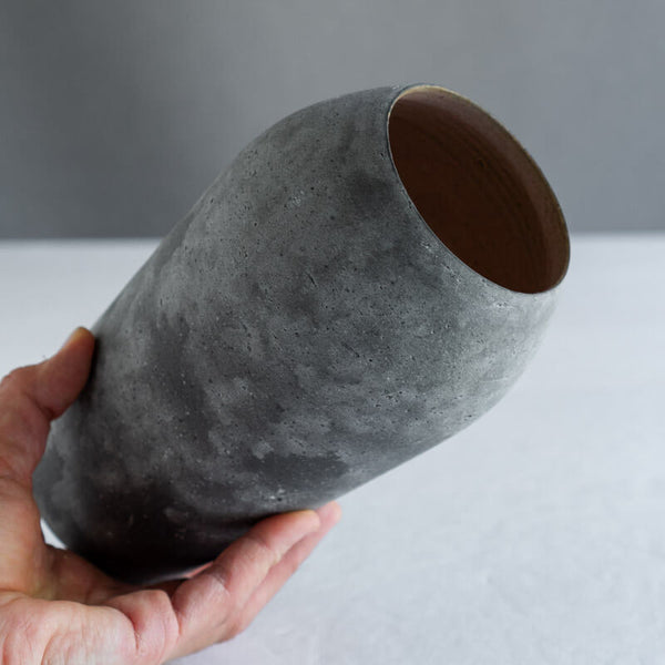 大森健司 黒土 花器  No.8