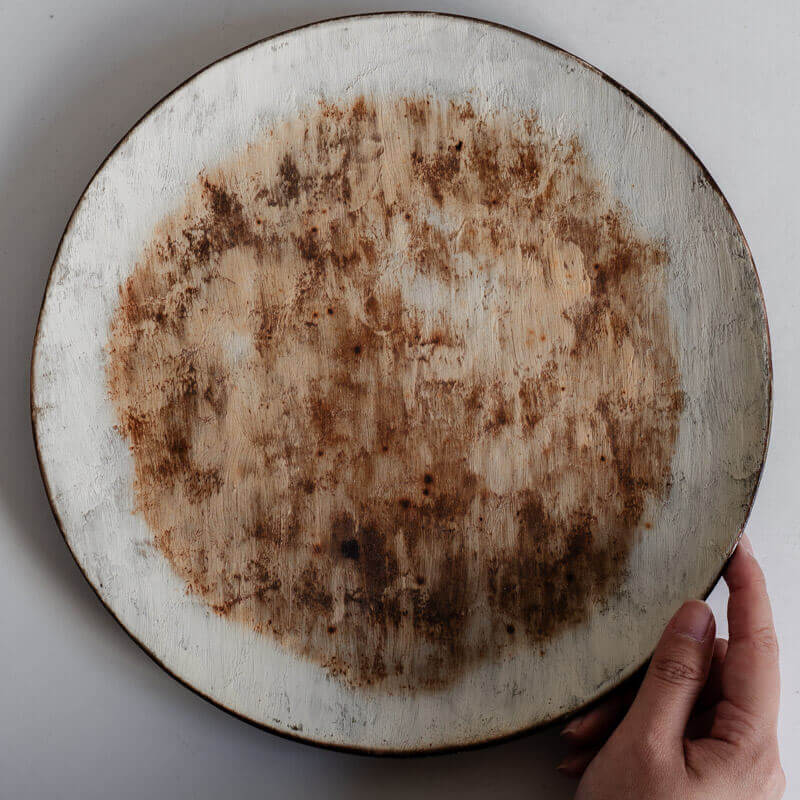 Mutsumi Ohashi 26cm Yakishime Kohiki Round Plate B