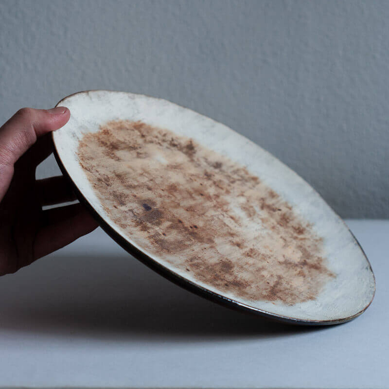 Mutsumi Ohashi 26cm Yakishime Kohiki Round Plate B