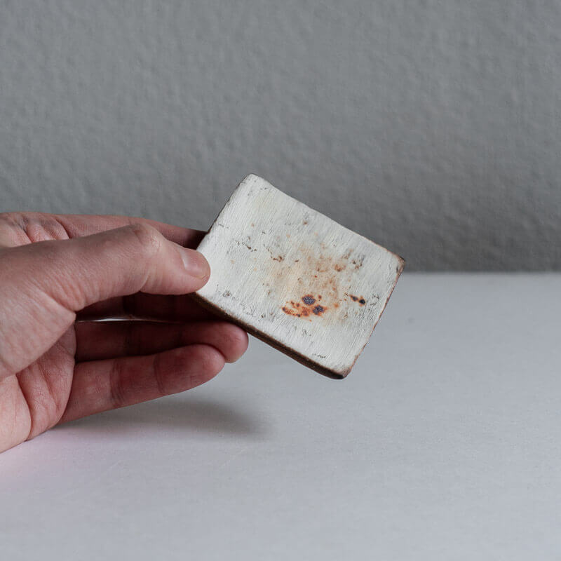 Mutsumi Ohashi Ceramic Plate, Kohiki-style, Small, Square A