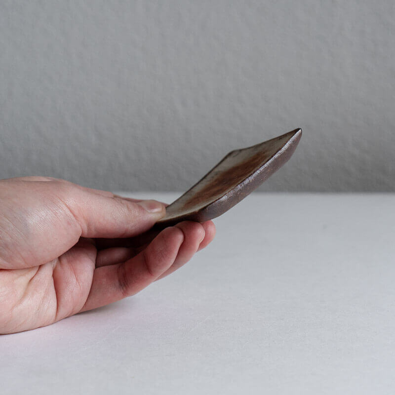 Mutsumi Ohashi Bizen Ware, Kohiki, Small Square Plate B