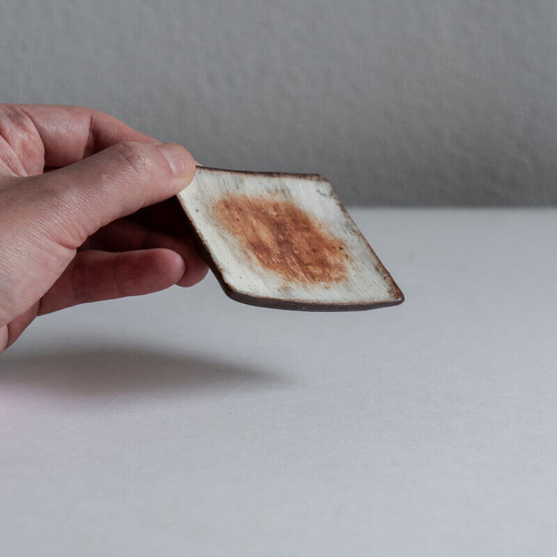 Mutsumi Ohashi Bizen Ware, Kohiki, Small Square Plate B