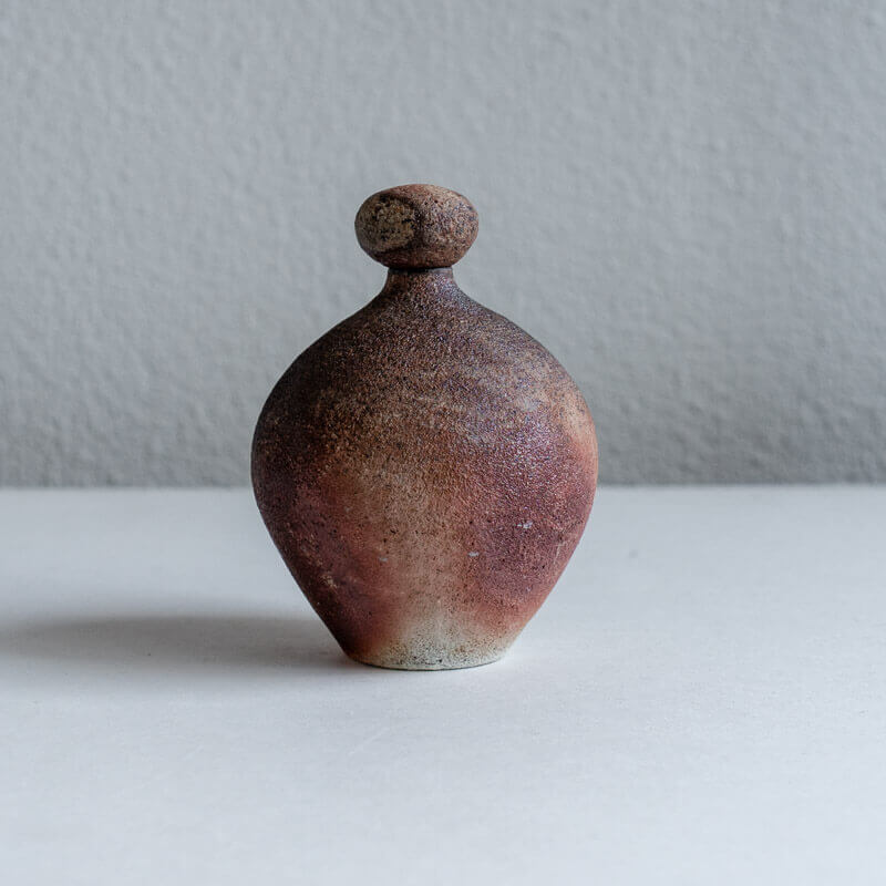 Mutsumi Ohashi Bizen-ware Kohiki Pottery Vase with Lid B