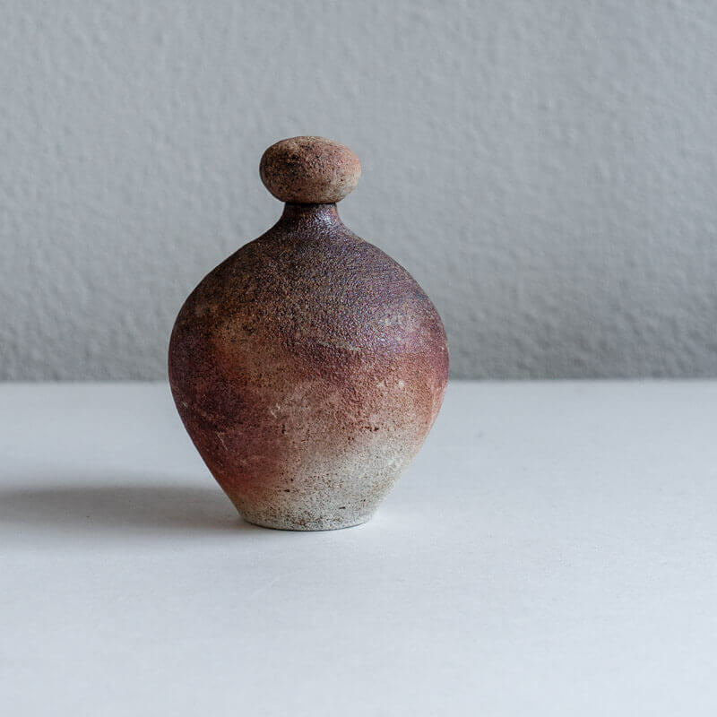 Mutsumi Ohashi Bizen-ware Kohiki Pottery Vase with Lid B