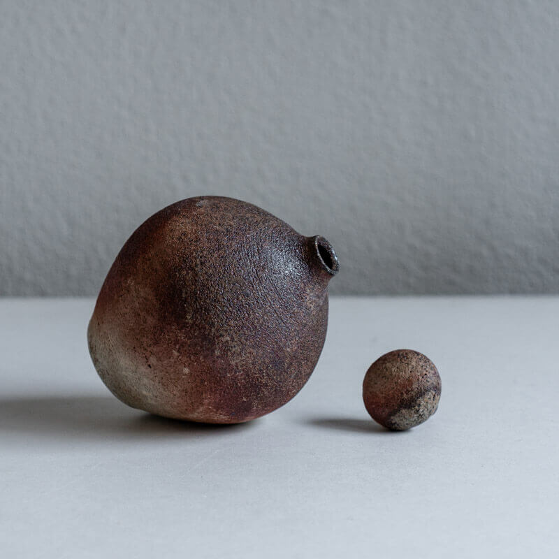 Mutsumi Ohashi Bizen-ware Kohiki Pottery Vase with Lid B