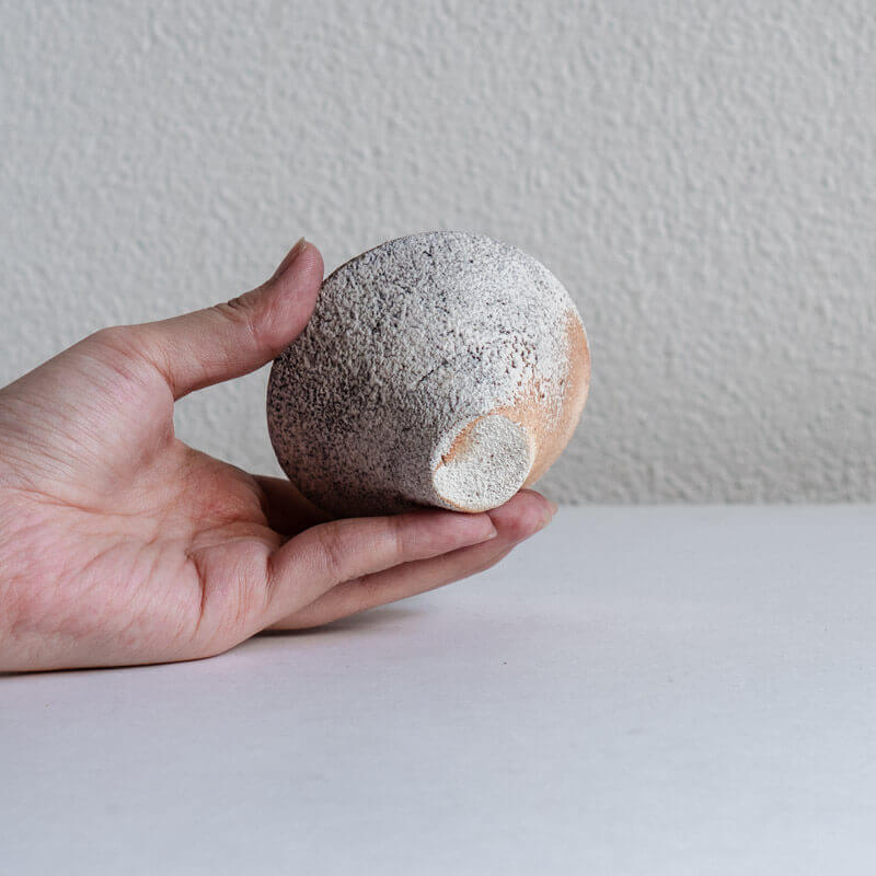 Mutsumi Ohashi Bizen-style Hakeme Guinomi Sake Cup A