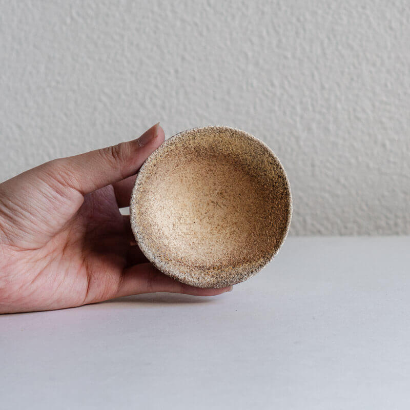 Mutsumi Ohashi Bizen-style Hakeme Guinomi Sake Cup A