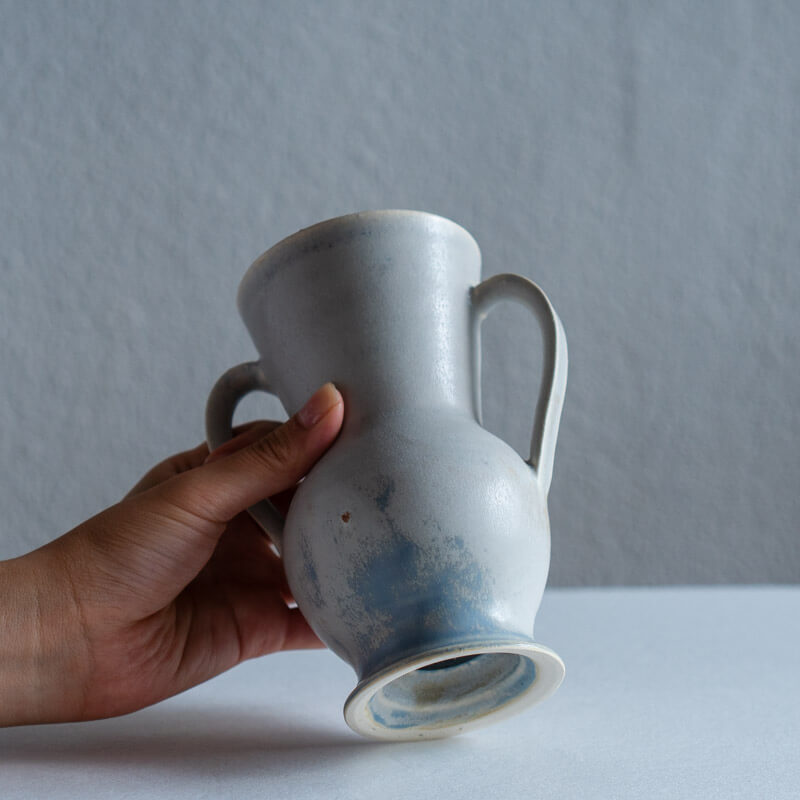 Risa Okubo Ear-Shaped Flower Vase - Blue