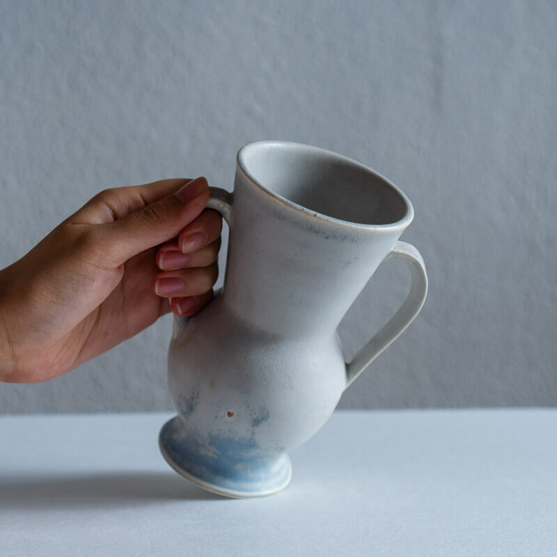 Risa Okubo Ear-Shaped Flower Vase - Blue