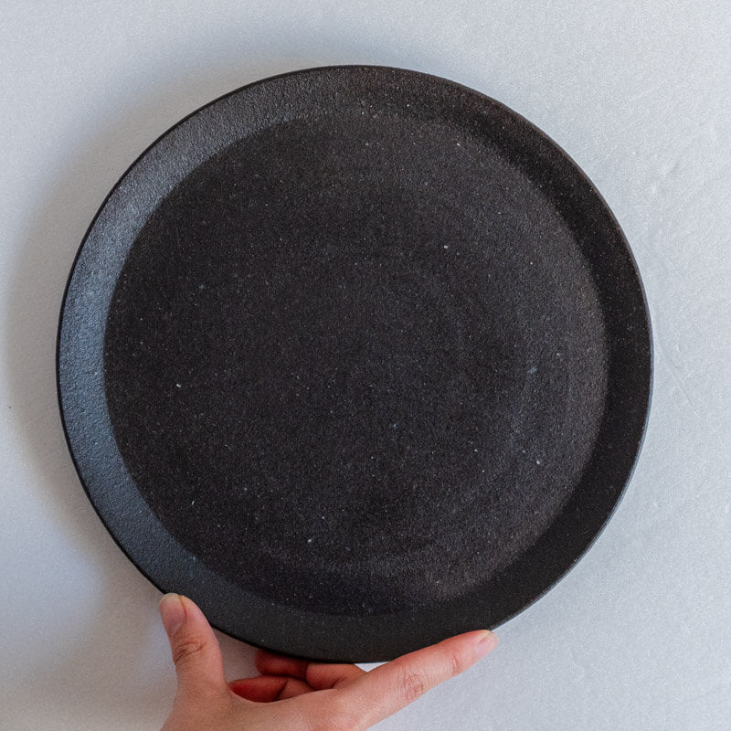 Tashiro Noriaki Black and Grey Glazed Plate 22.5cm